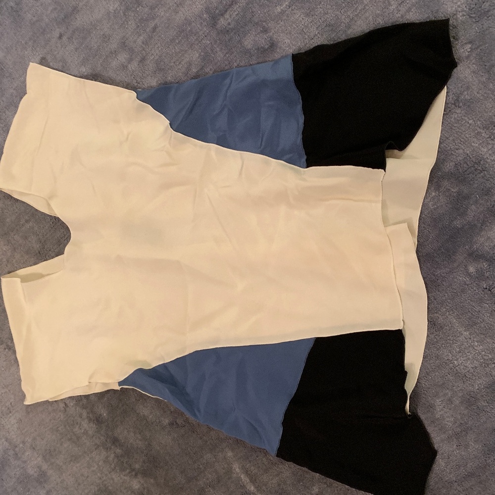 Silk Color Block Blouse